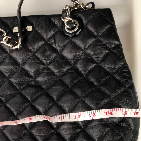 Kate Spade New York Black Purse w Silver Chains - Picture 7 of 8